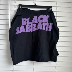 Hot Topic Black Sabbath Black and Purple Off-the-Shoulder Tee